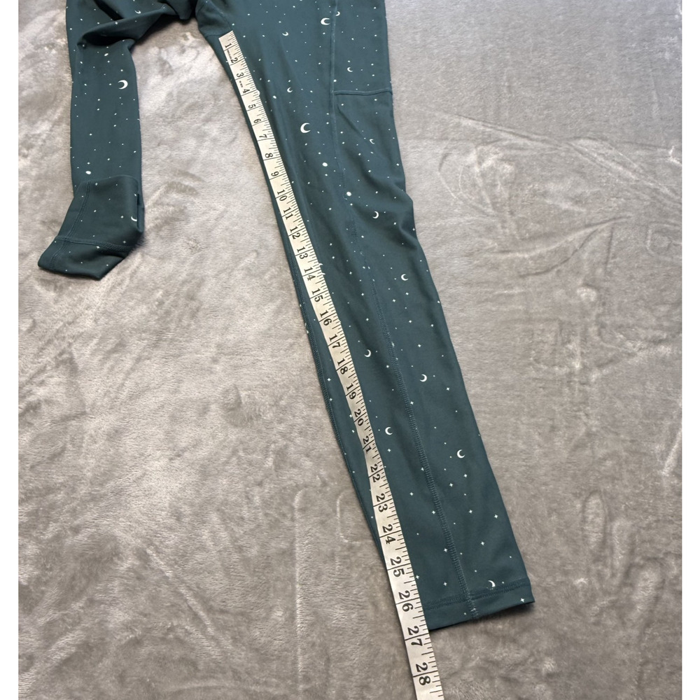 POPFLEX Leggings Women Celestial Green High Rise Pockets Moon Star Yoga Athletic - Picture 9 of 9